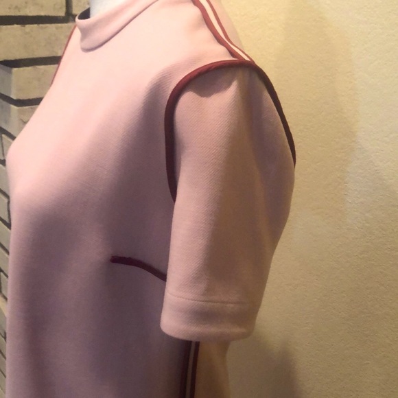 NWOT! MARNI 2 PC. PINK DRESS & BLZR. GREAT 3-SEASON SUIT. Maroon & Black Piping. - Picture 3 of 16